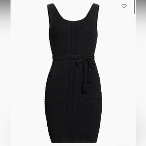 Milly Bubble Pointelle Knit Minidress in black